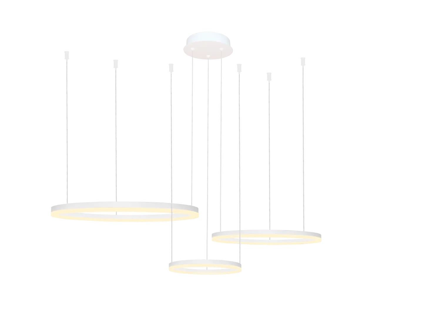 HALO PENDANT 80+60+40 CCT DIMM WH + REMOTE CONTROL